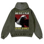 Pigeon Vintage Washed Cotton Back Art Hoodie