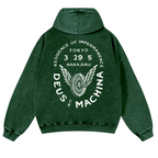 Harajuku Vintage Washed Cotton Back Art Hoodie