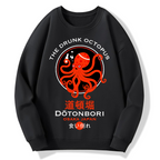 Japan Osaka Dotonbori Drunk Octpus Cotton Pullover Sweatshirt