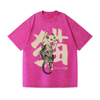 Cat Vintage Wash Japanese Design T-Shirt