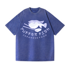 Puffer Fish Vintage Wash Japanese Design T-Shirt