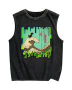 404 Error T-Rex riding the waves Vintage Distressed Washed Tank Top