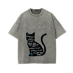Cat Vintage Wash Japanese Design T-Shirt