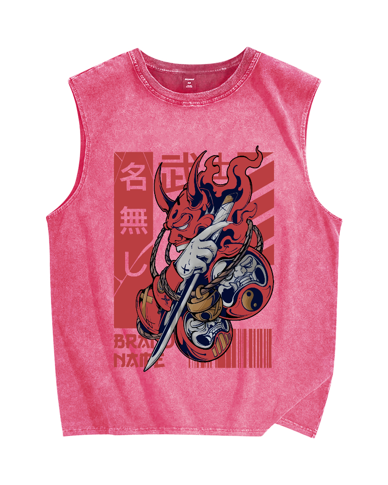 Unknown Warrior Samurai Vintage Distressed Washed Tank Top