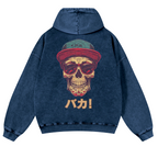 Skull Vintage Washed Cotton Back Art Hoodie