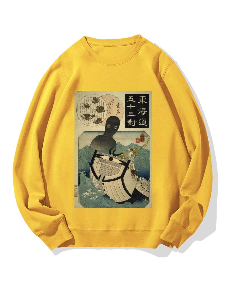 Ghost of the Sea Ukiyo-e Cotton Sweatshirt