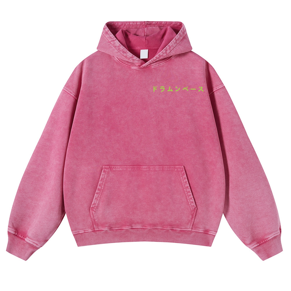 Drum & Bass Vintage Washed Cotton Back Art Hoodie