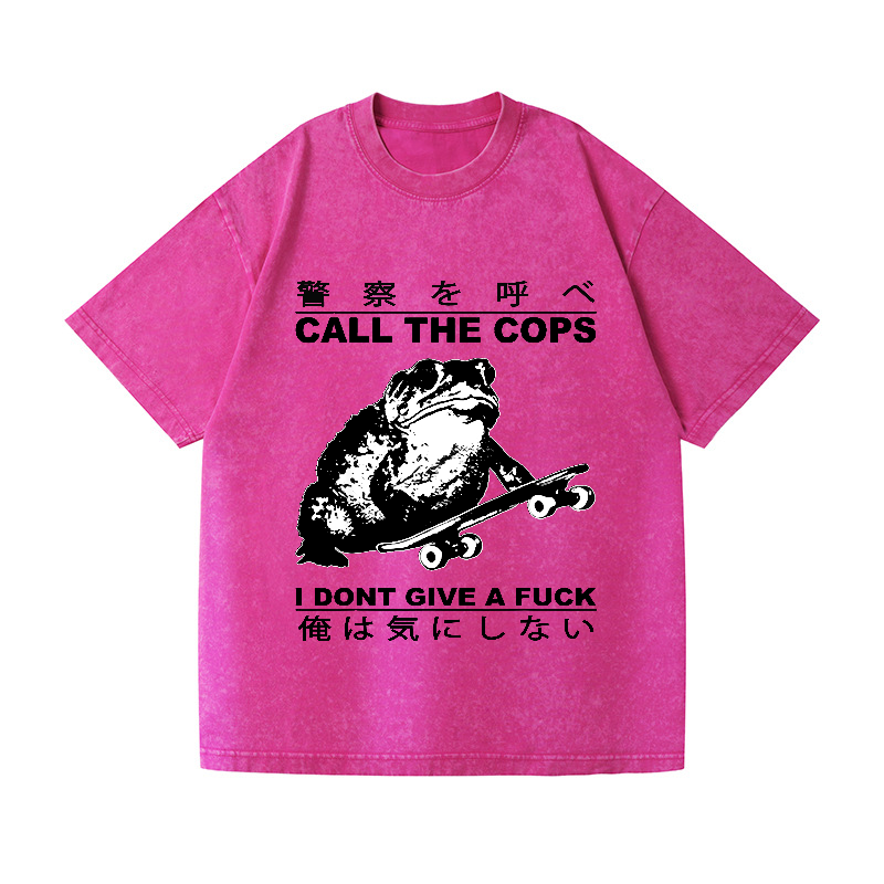 Frog Cops Vintage Wash Japanese Design T-Shirt