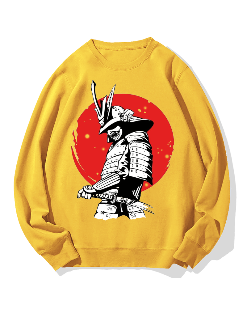 Hinomaru and Japanese samurai Cotton Sweatshirt