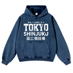 Tokyo Shinjuku intage Washed Thick Cotton Hoodie