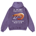 Shrimp Vintage Washed Cotton Back Art Hoodie