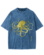 Japanese Octopus Vintage Washed T-shirt