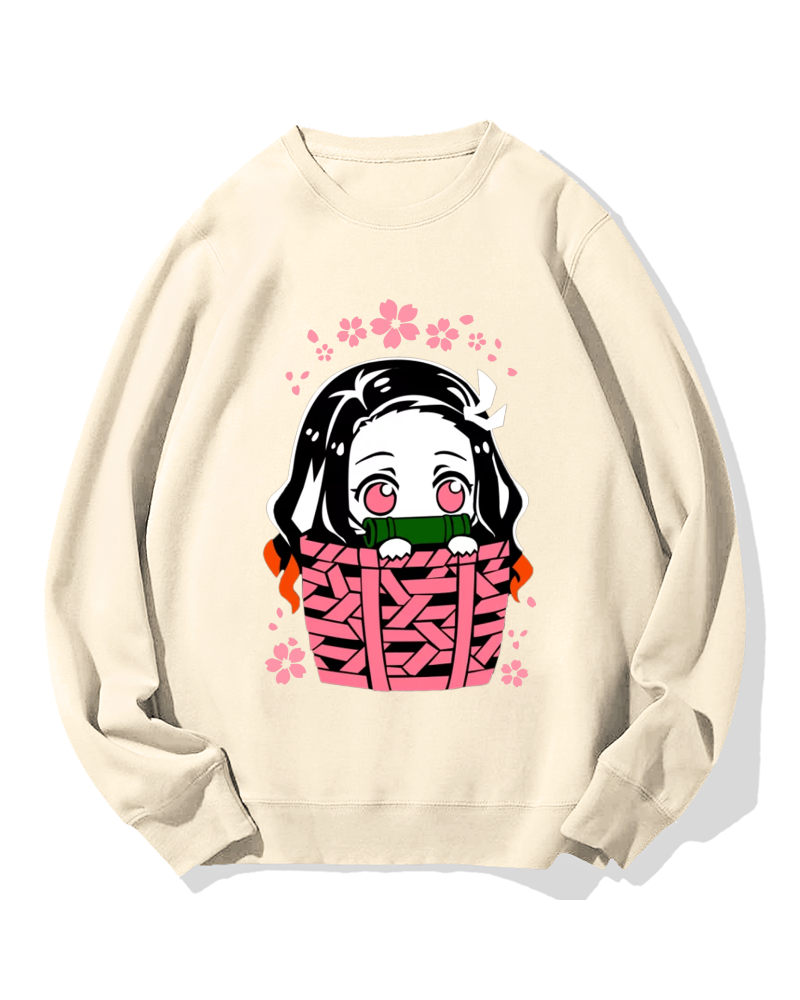 Nezuko Chibi basket Cotton Sweatshirt