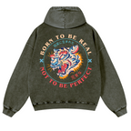 Tiger Vintage Washed Cotton Back Art Hoodie