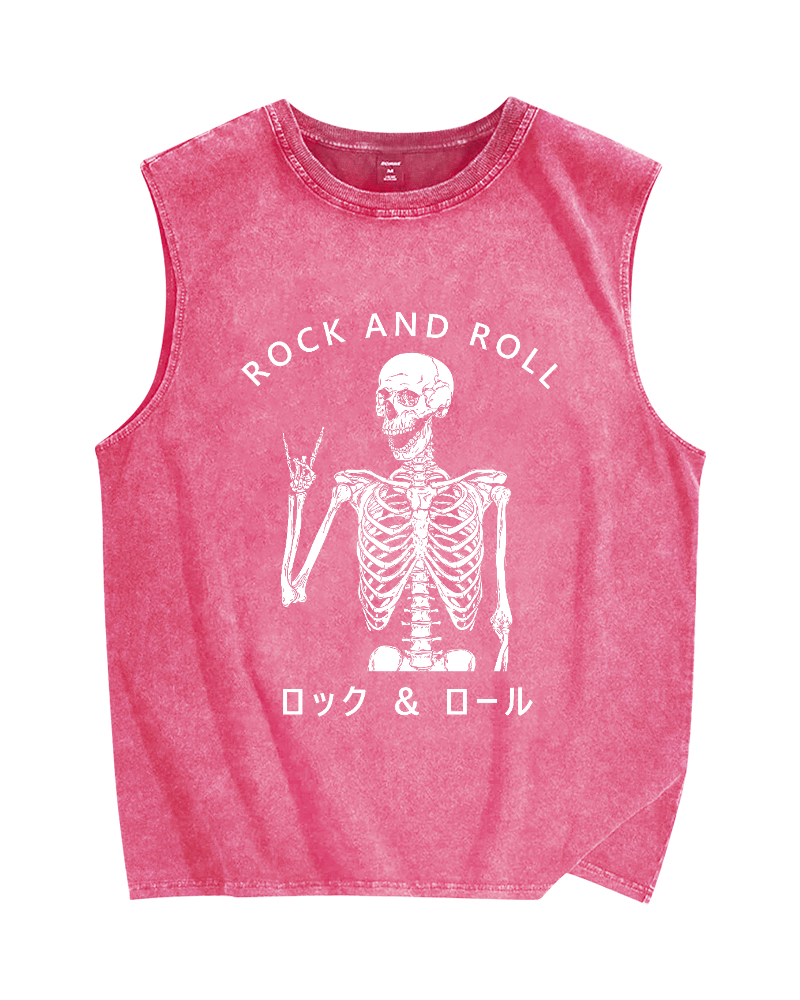 Rock & Roll Vintage Distressed Washed Tank Top