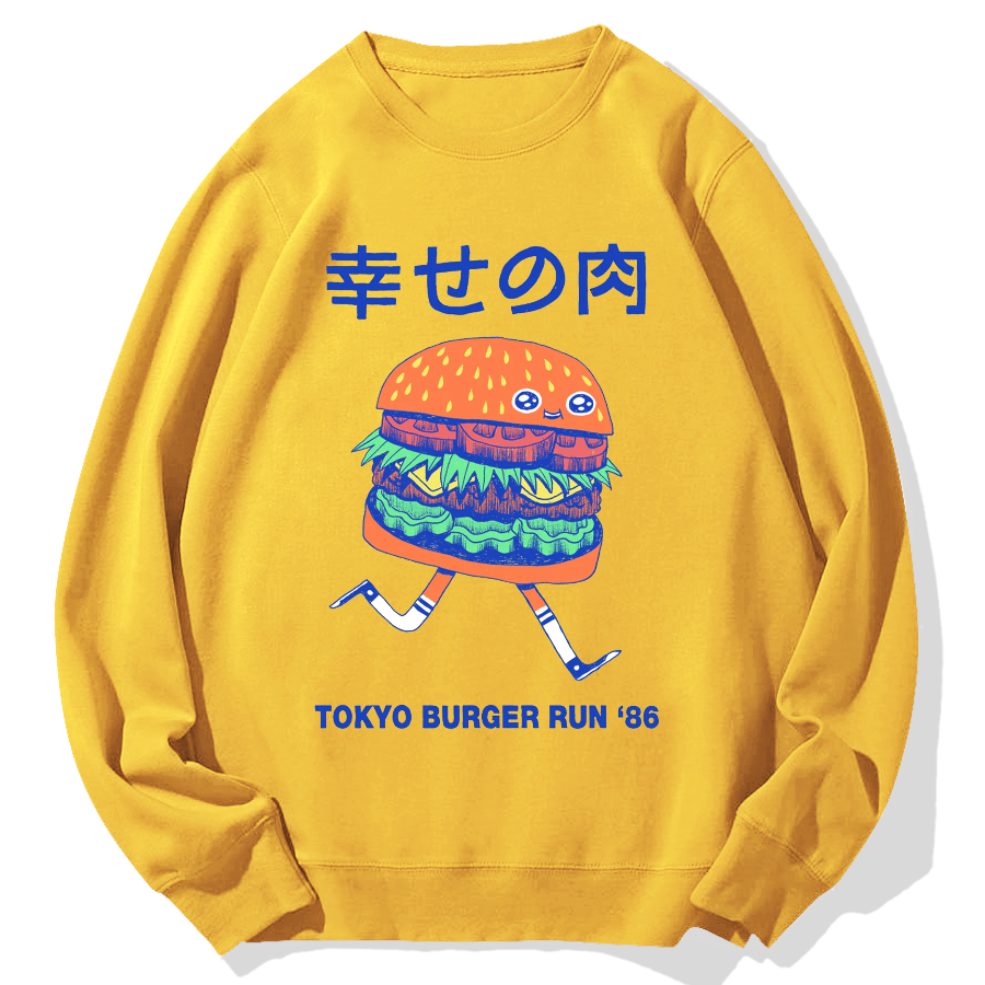 Happy Hamburger Geek Cotton Sweatshirt