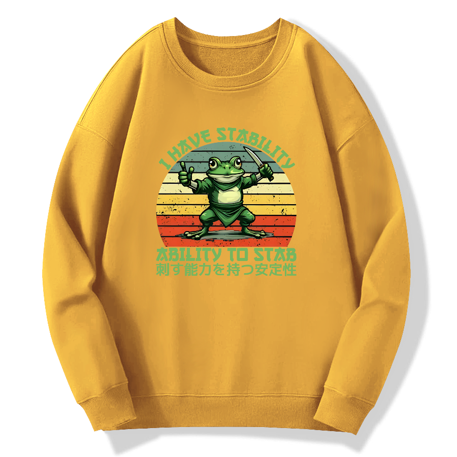 Mentally stable assassin frog with puncture ability Cotton Pullover Sweatshirt