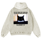 Cat Vintage Washed Cotton Back Art Hoodie
