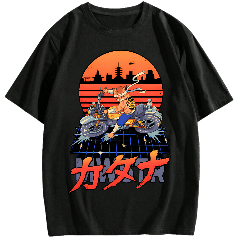 Neo Kyoto Biker Slide Catana Cotton casual T-shirt