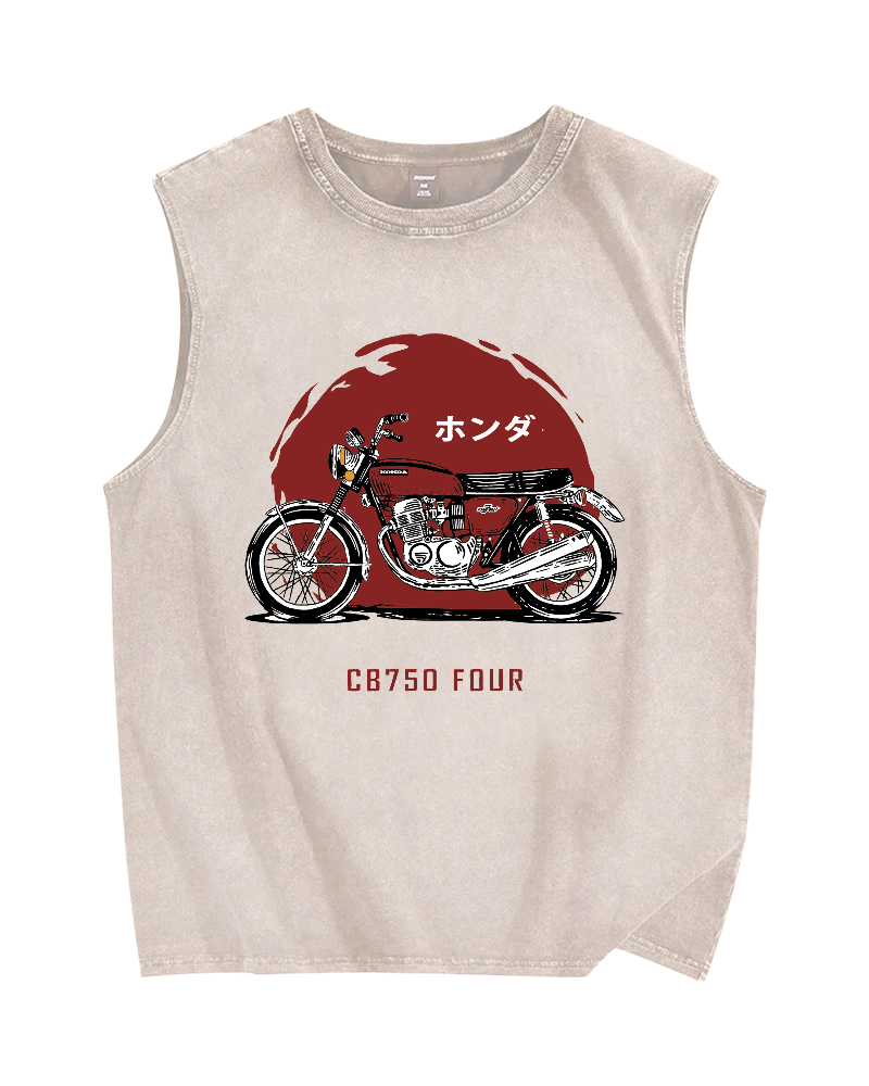 HONDA CB750 FOUR Vintage Distressed Washed Tank Top
