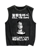 Call the cops I dont care Vintage Distressed Washed Tank Top