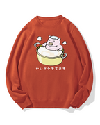 Piggy Onsen Cotton Sweatshirt