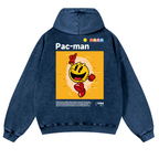 Pacman Vintage Washed Cotton Back Art Hoodie