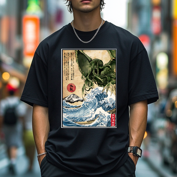 Octopus Ukiyoe Japanese Style Classic Tee