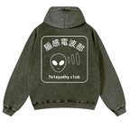 Telepathy Club Vintage Washed Cotton Back Art Hoodie