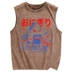 Onigiri Rice Ball Vintage Distressed Washed Tank Top