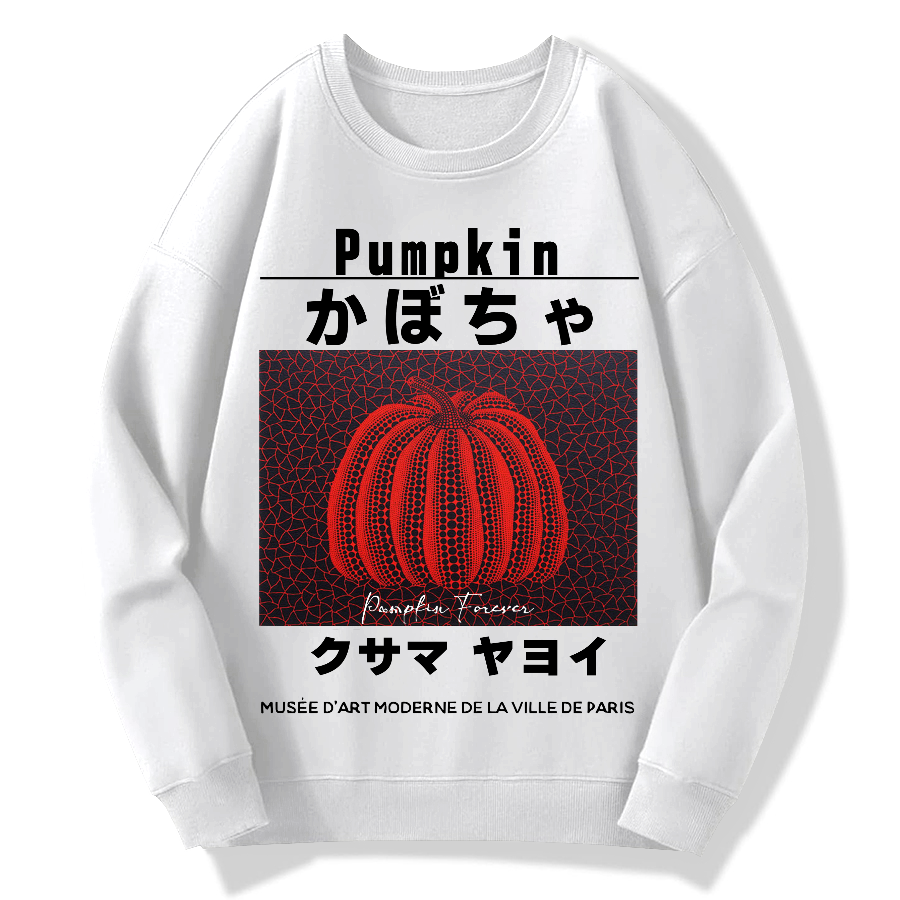 Japanese Red Punpkin Geek Cotton Sweatshirt
