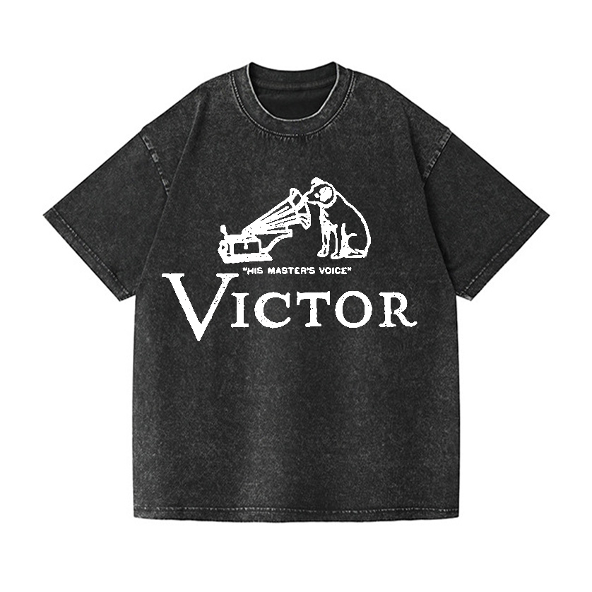 JVC Victor Dog Vintage Wash Japanese Design T-Shirt