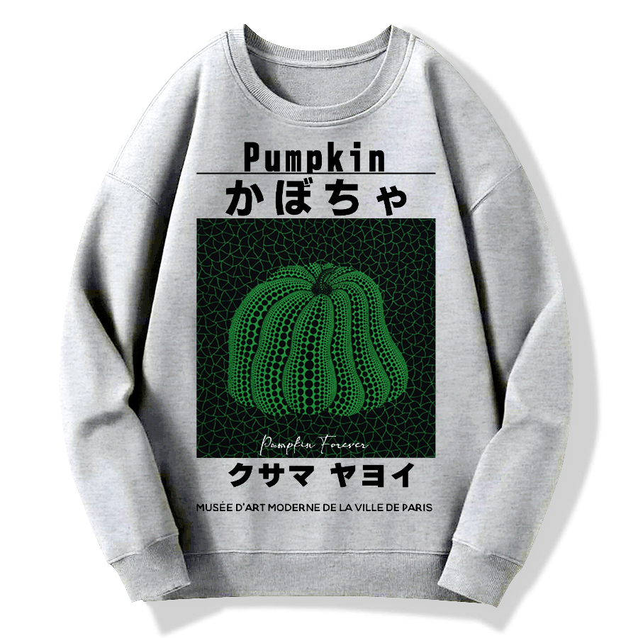 Japanese Green Punpkin Geek Cotton Sweatshirt