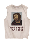 Great restoration Vintage Distressed Washed Tank Top