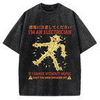 Electrician Dance Skeleton Vintage Washed T-shirt