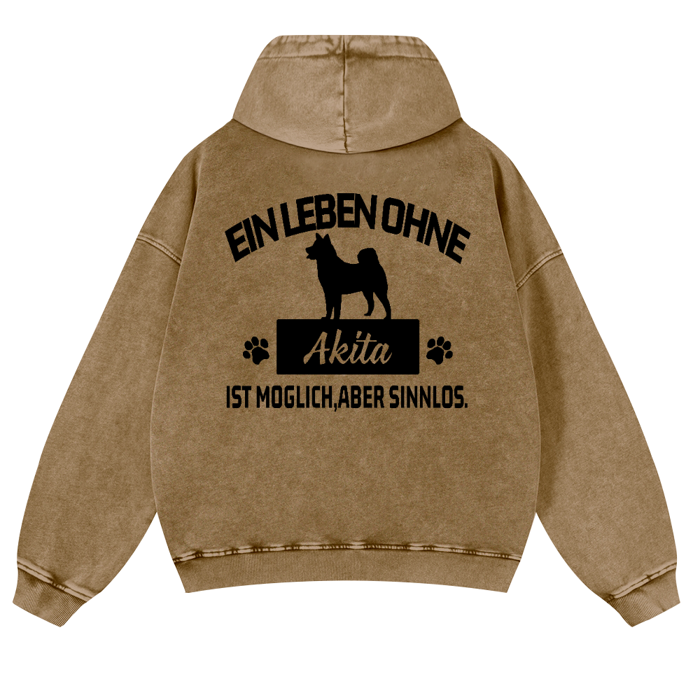 Akita Vintage Washed Cotton Back Art Hoodie