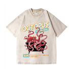 Bubble Bath Octopus Vintage Wash Japanese Design T-Shirt