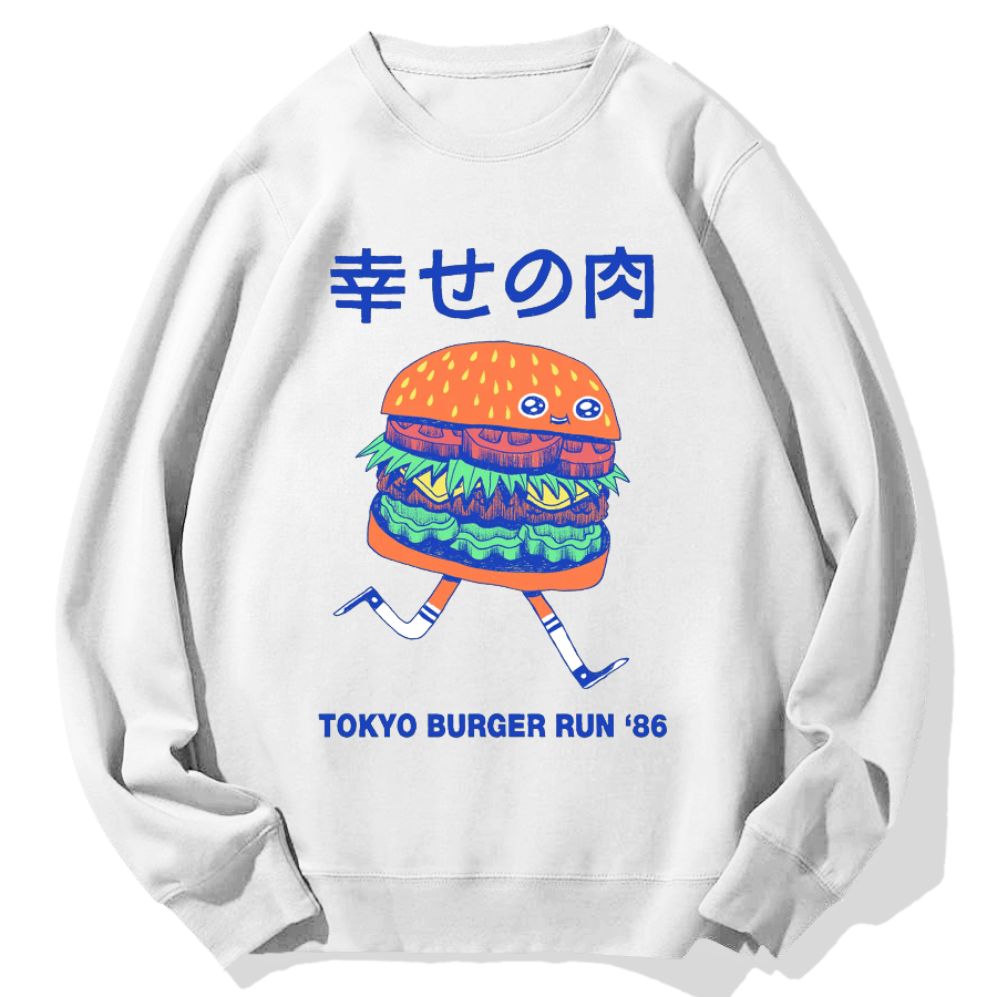 Happy Hamburger Geek Cotton Sweatshirt