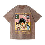 Spaghetti Cat Vintage Wash Japanese Design T-Shirt