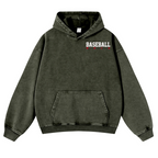 Baseball Vintage Washed Cotton Back Art Hoodie