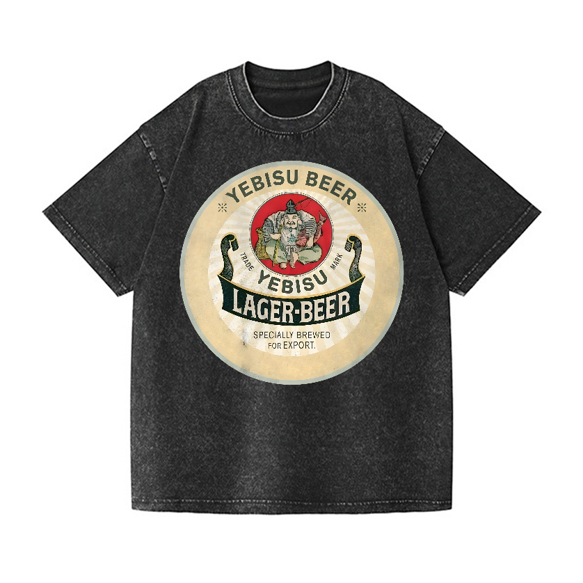 Yebisu Beer Vintage Wash Japanese Design T-Shirt