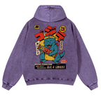 Spicy Dinosaur Vintage Washed Cotton Back Art Hoodie