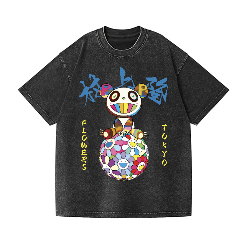Japan Panda Vintage Wash Japanese Design T-Shirt