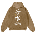 Bruce Lee Water Vintage Washed Cotton Back Art Hoodie