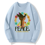 Peace is forever beautiful Cotton Pullover Sweatshirt