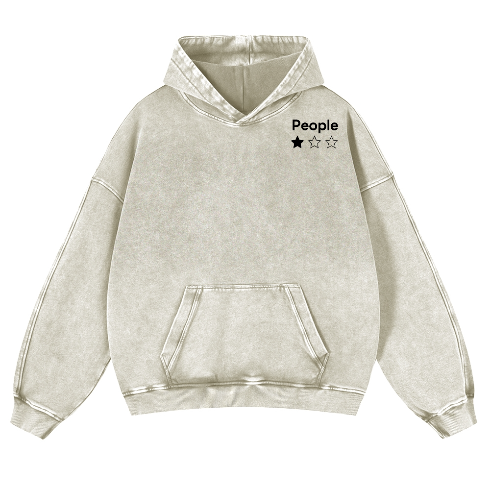 People Vintage Washed Cotton Back Art Hoodie
