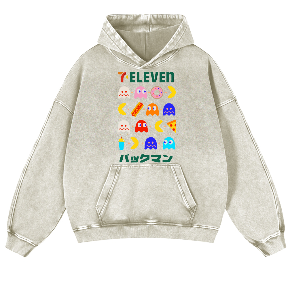 Pacman Vintage Washed Thick Cotton Hoodie