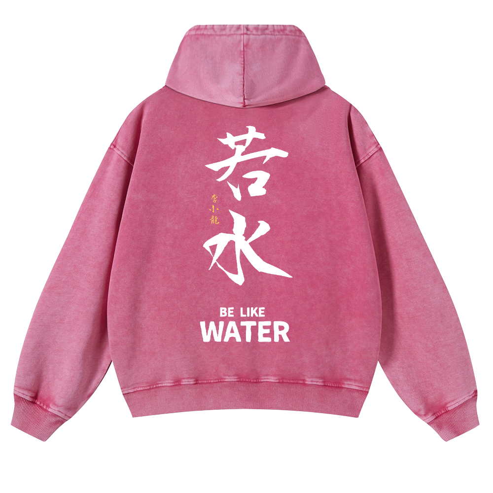 Bruce Lee Water Vintage Washed Cotton Back Art Hoodie