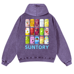 Suntory Vintage Washed Cotton Back Art Hoodie