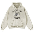 Social Distancing Vintage Washed Thick Hoodie